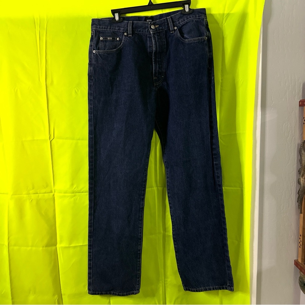 Hugo Boss Arkansas Jeans Blue Mens Size 36x34 Straight Denim